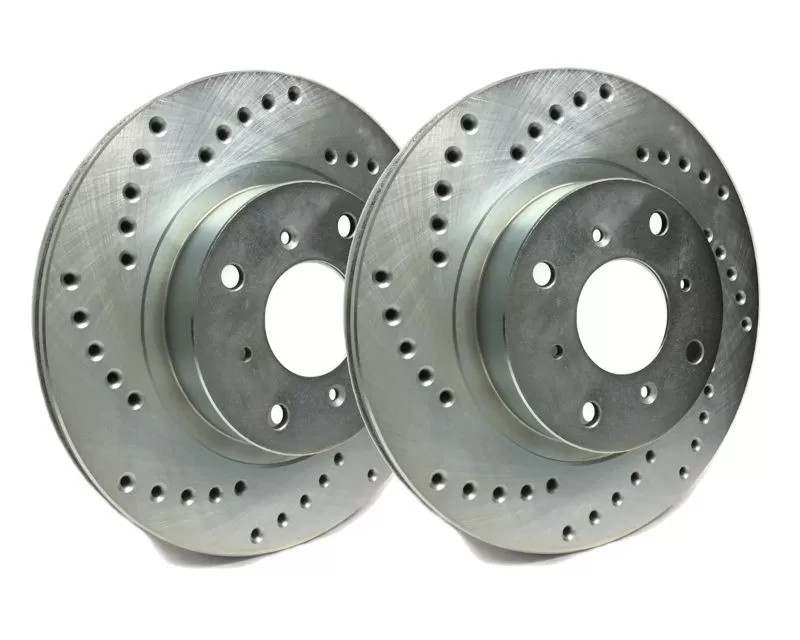 SP Performance Cross Drilled Brake Rotors w/ Silver ZRC Coating Vented 4 Lug Front 280mm Nissan Versa 2020 - C32-2134-P