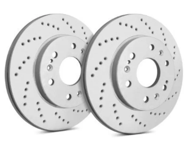 SP Performance Cross Drilled Brake Rotors w/ Gray ZRC Coating Vented 5 Lug Front 306mm Ford F-150 1998 - C54-069