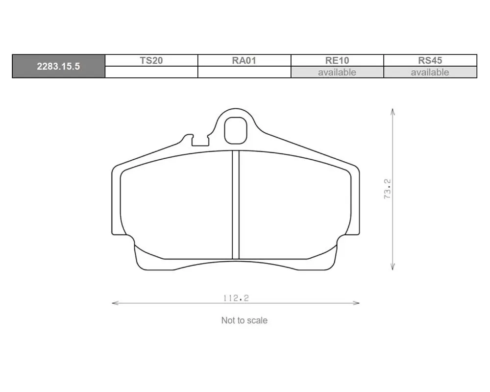 Race Technologies RE10 Race Compound Brake Pad Set Rear Porsche (987) Boxster S | Cayman 2006-2012 - 2283.15.5.RE10