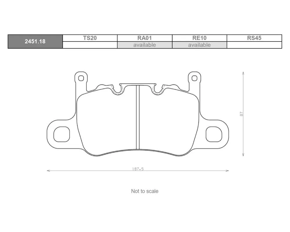 Race Technologies RA01 Race Compound Brake Pad Set Rear Porsche 991 | 981 2014-2016 - 2451.18.RA01