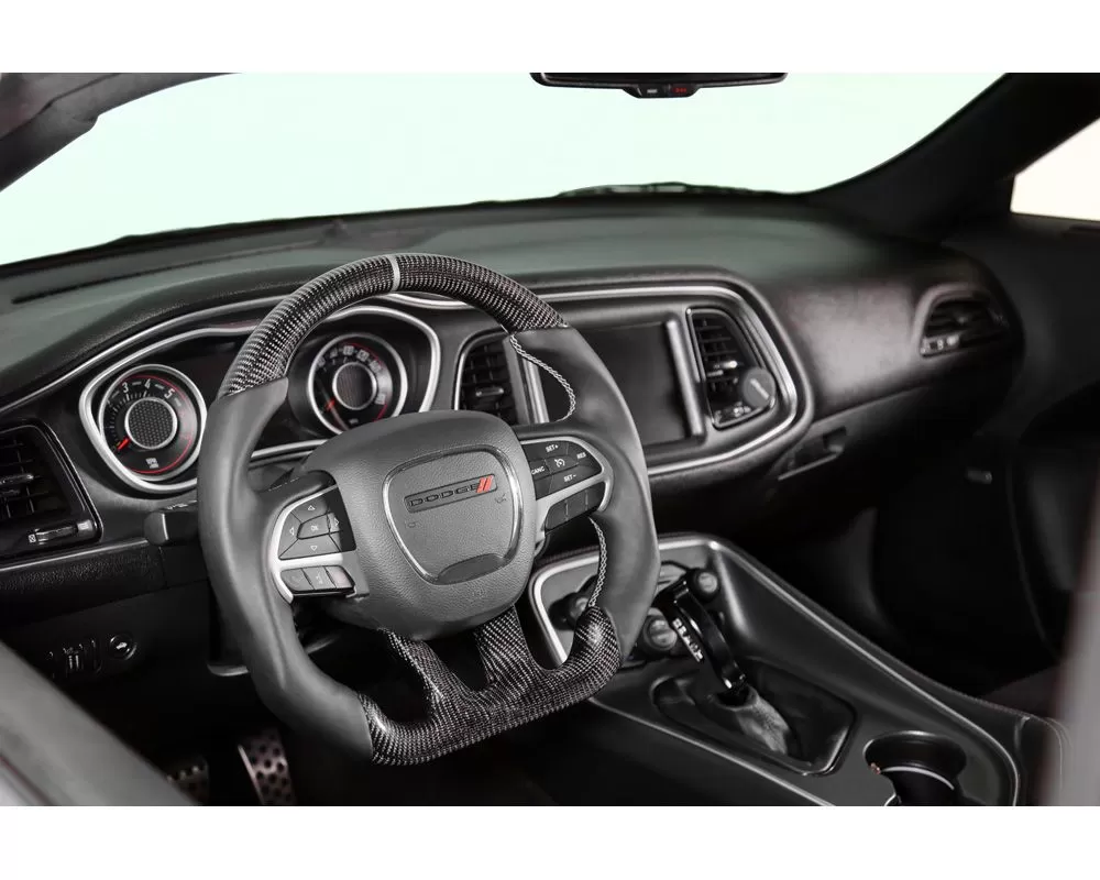 Drake Muscle Car Steering Wheel-Carbon Fiber with Leather Grips-heated Dodge Challenger | Charger 2015-2022 - CH950-19