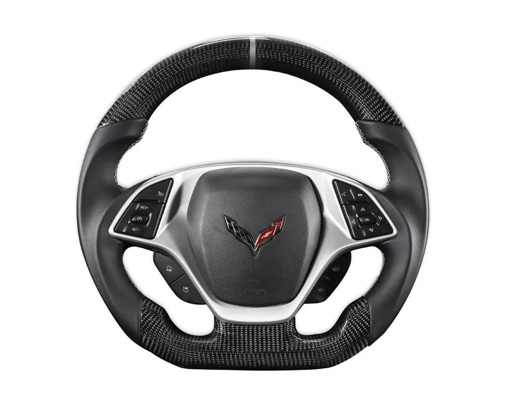 Drake Muscle Cars Steering Wheel-Carbon Fiber with Leather Grips Chevrolet C7 Corvette 2014-2019 - CV950-21