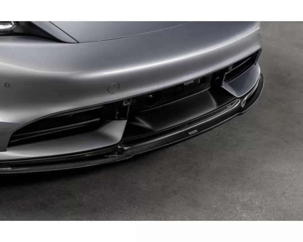 Guntherwerks 2x2 Glossy Carbon Fiber Aero Front Spoiler Porsche Taycan Turbo | Turbo S 2019-2024 - POV3020