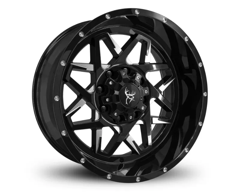 Buck Commander Wheels Caliber Wheel 20x10 8x165 -25mm Gloss Black Milled Face - CA4201082-25ML3