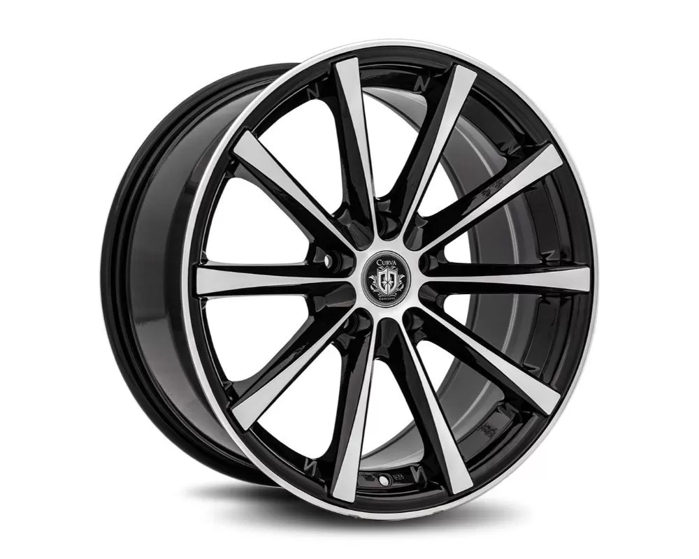 Curva Concepts C10N Aluminum Alloy Wheels 18x8.5 5x114.3 35mm Gloss Black Machine Face - C018-18851143573BMF