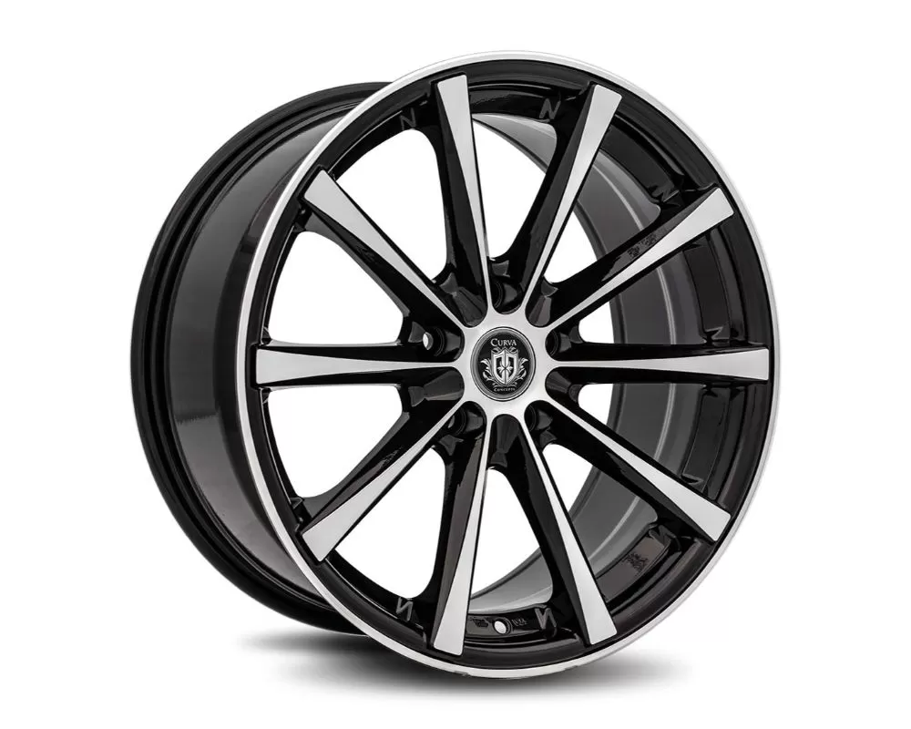 Curva Concepts C10N Aluminum Alloy Wheels 19x8 5x110 35mm Gloss Black Machine Face - C018-19801103573BMF