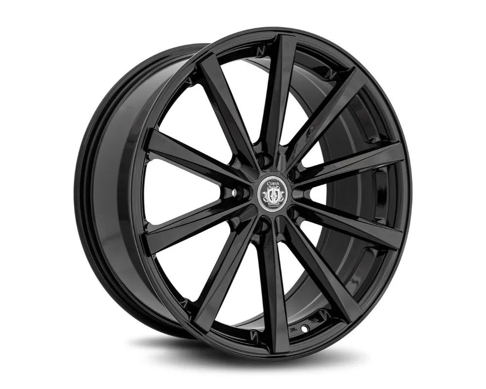 Curva Concepts C10N Aluminum Alloy Wheels 20x8.5 5x114.3 38mm Gloss Black - C018-20851143873BLK