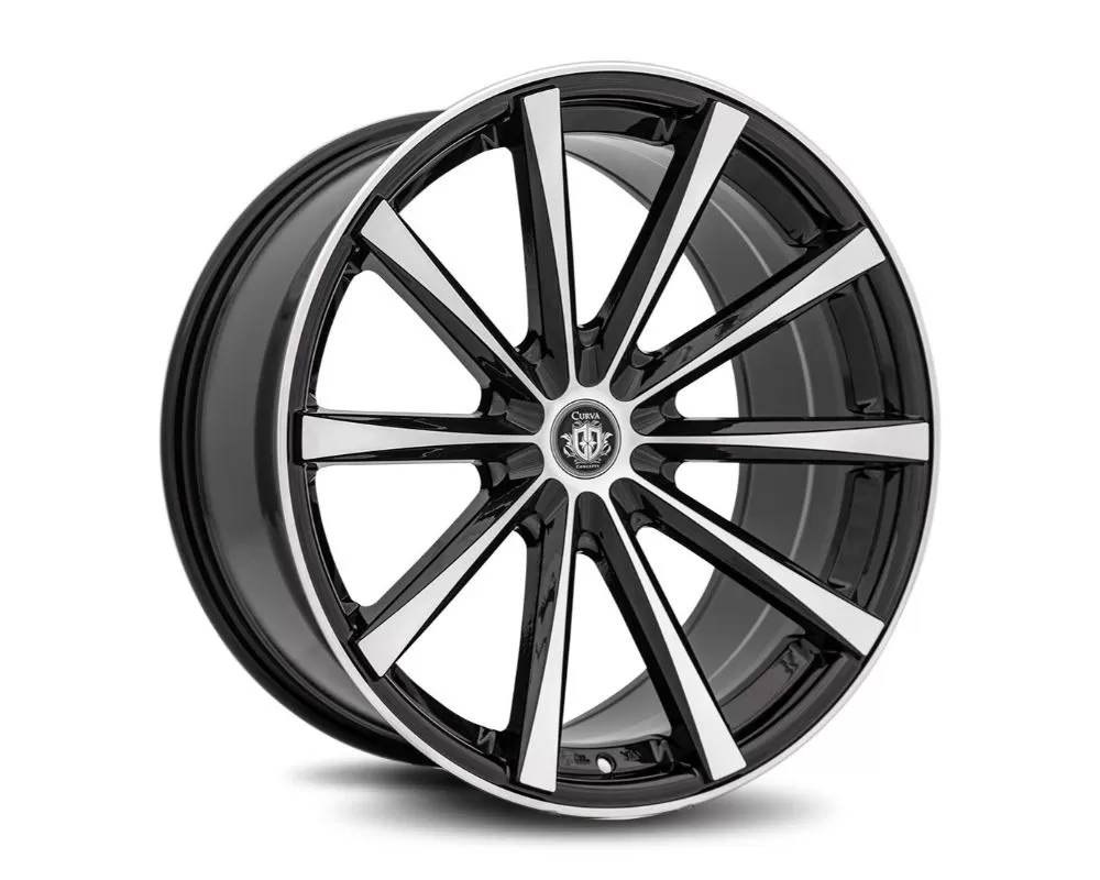 Curva Concepts C10N Aluminum Alloy Wheels 20x8.5 5x114.3 38mm Gloss Black Machine Face - C018-20851143873BMF