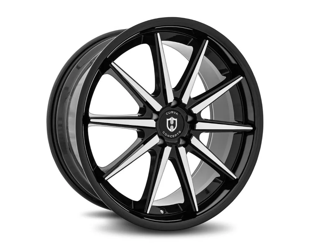 Curva Concepts C24 Aluminum Alloy Wheels 20x10.5 5x114.3 35mm Gloss Black Machine Face - C24-201051143573BMF