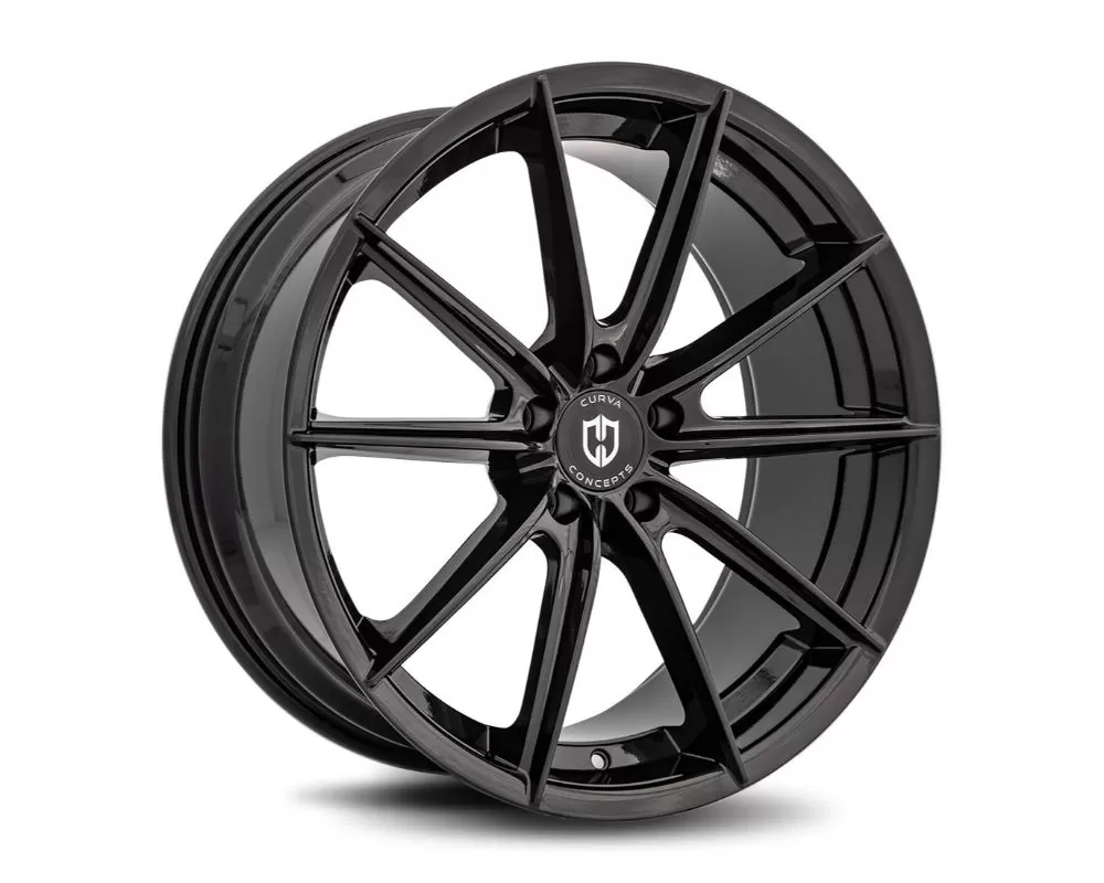 Curva Concepts C46 Aluminum Alloy Wheels 20x10.5 5x115 25mm Gloss Black - C46-201051152571BLK