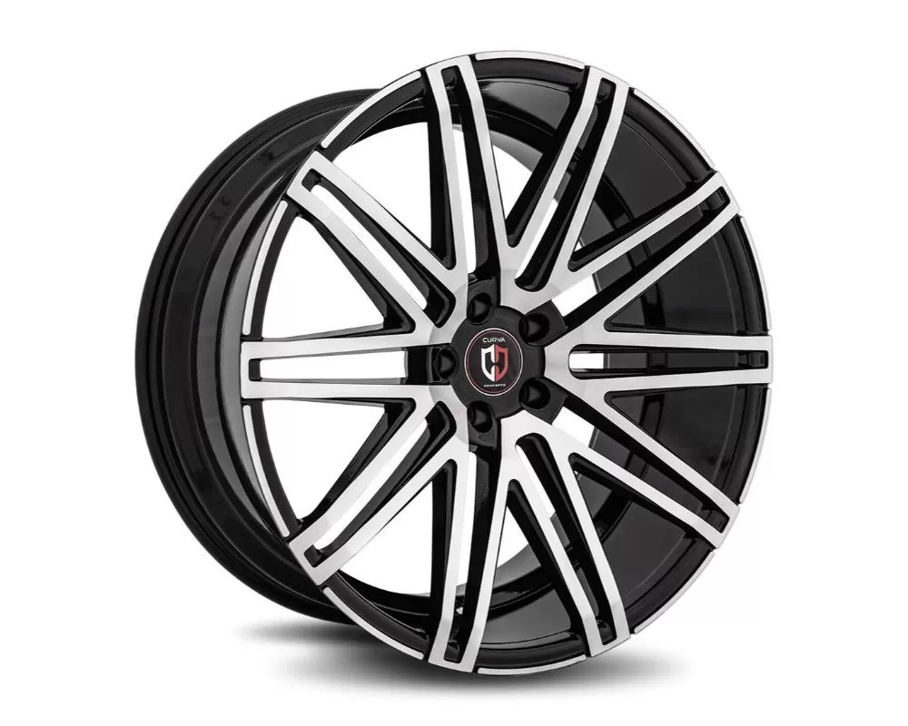 Curva Concepts C48 Aluminum Alloy Wheels 22x9 5x120 33mm Gloss Black Machine Face - C48-22901203372BMF