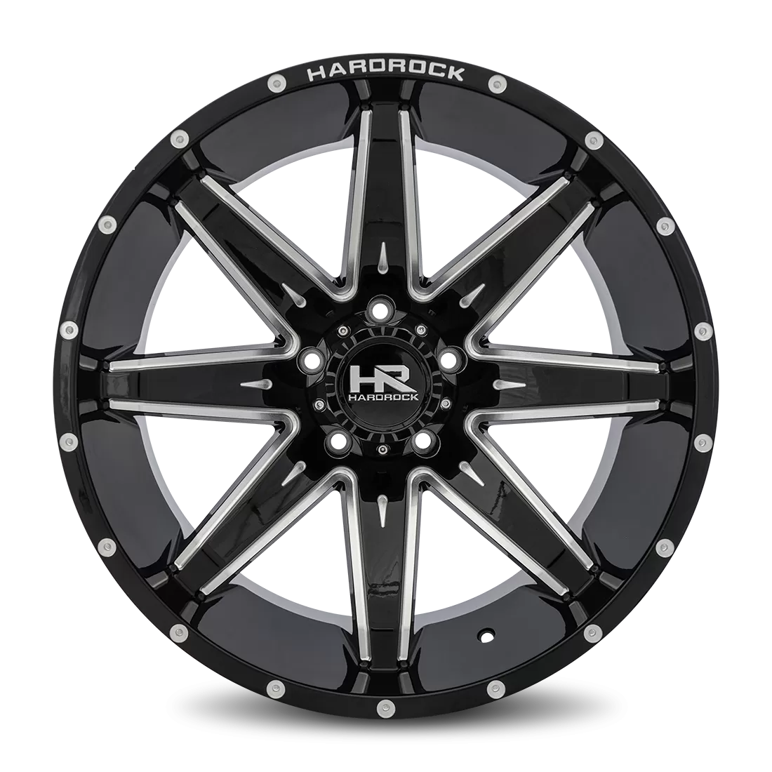 Hardrock Offroad Painkiller XPosed Aluminum Wheel 22x12 5x150 -44 110.3 Gloss Black Milled - H502-221250144BM