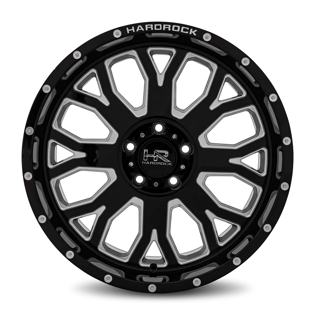 Hardrock Offroad Slammer XPosed Aluminum Wheel 20x9 6x120 0 66.9 Gloss Black Milled - H504-209032000BM