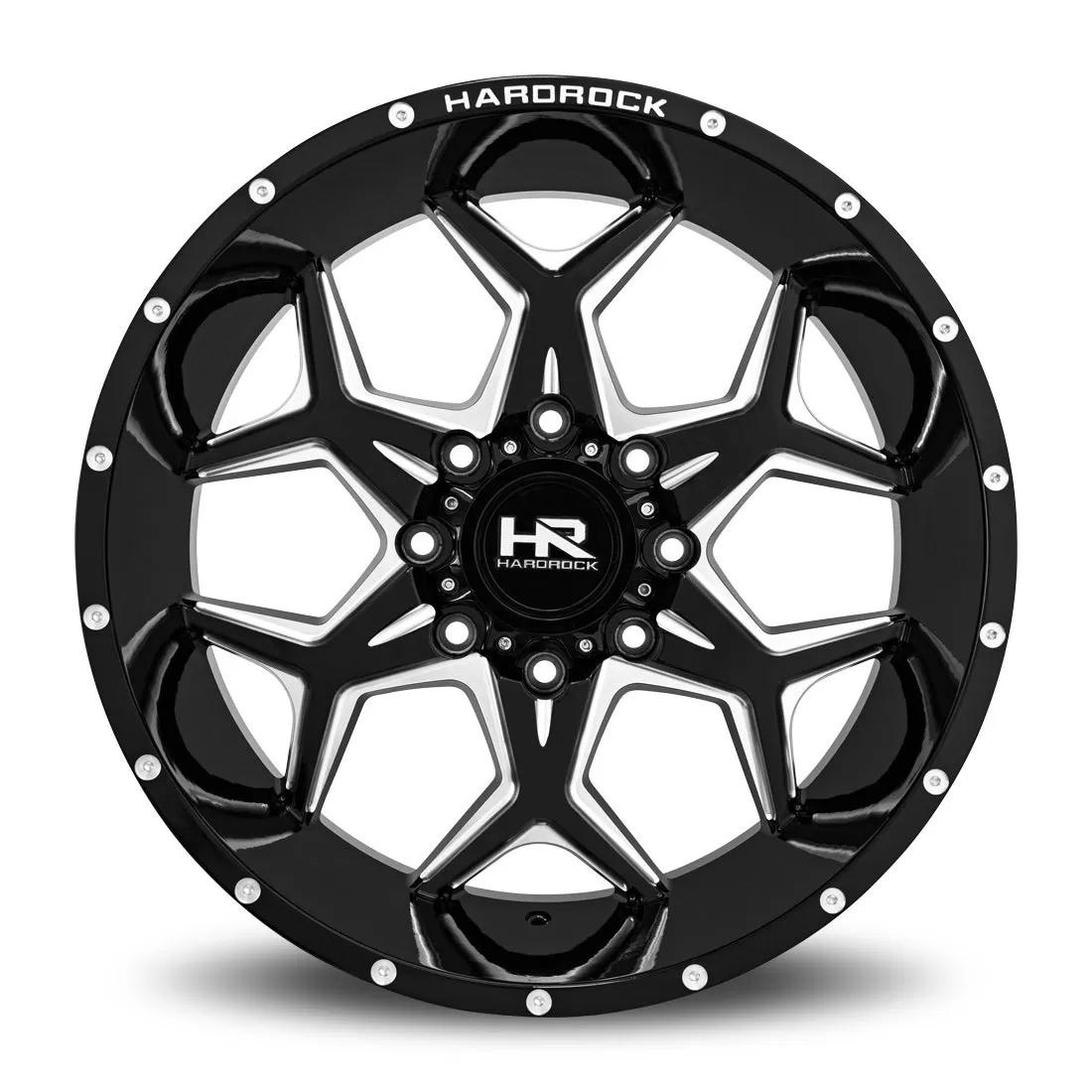 Hardrock Offroad Reckless Xposed Aluminum Wheel 20x10 5x150 -19 110.3 Gloss Black Milled - H507-201050119BM