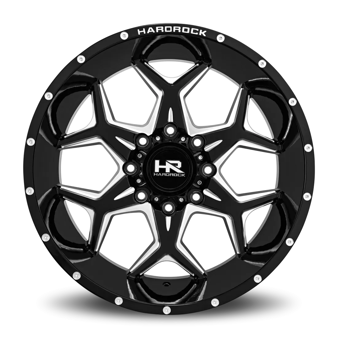 Hardrock Offroad Reckless Xposed Aluminum Wheel 22x12 5x150 -51 110.3 Gloss Black Milled - H507-221250151BM