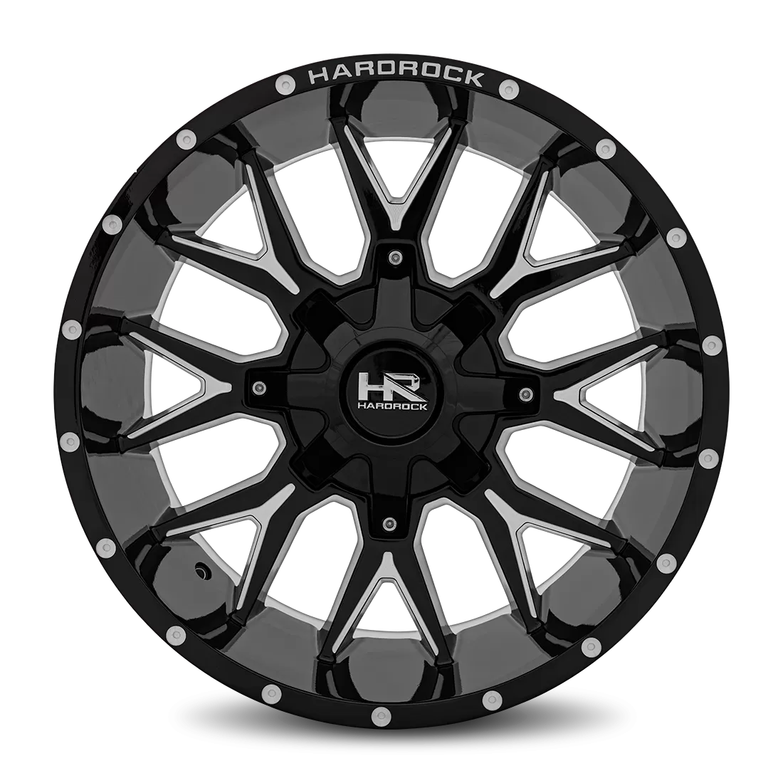 Hardrock Offroad Affliction Aluminum Wheel 20x10 8x180 -19 124.3 Gloss Black Milled - H700-201078119GBM