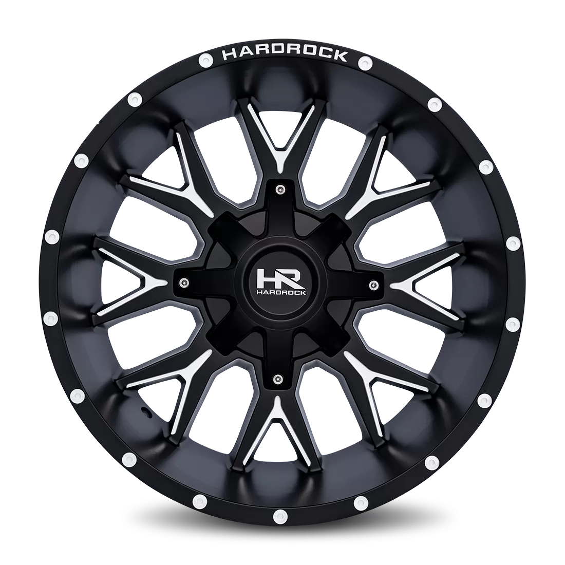 Hardrock Offroad Affliction Aluminum Wheel 20x12 6x135/139.7 -44 108 Satin Black Milled - H700-201237144BM