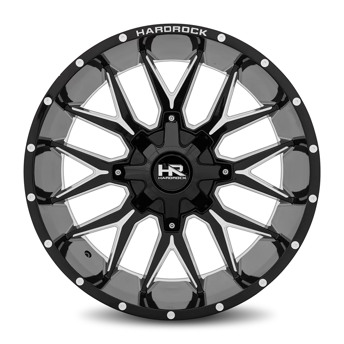 Hardrock Offroad Affliction Aluminum Wheel 22x10 Blank -19 87 Gloss Black Milled - H700-221000119GBM