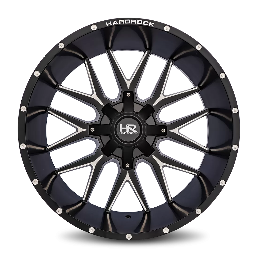Hardrock Offroad Affliction Aluminum Wheel 24x14 5x150/139.7 -76 110.3 Satin Black Milled - H700-241497176BM