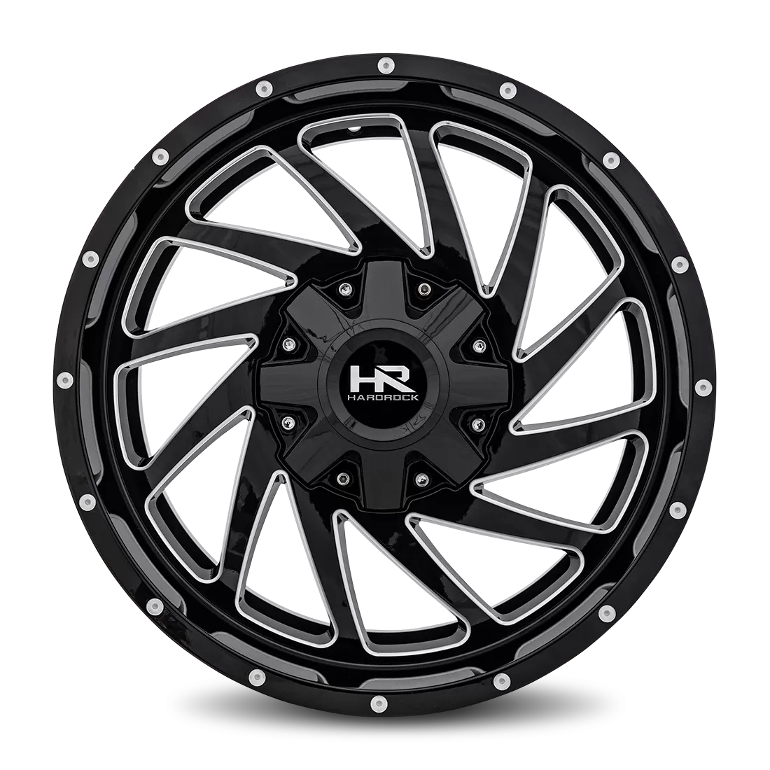 Hardrock Offroad Crusher Aluminum Wheel 20x9 6x120/139.7 0 78.1 Gloss Black Milled - H704-209094000GBM