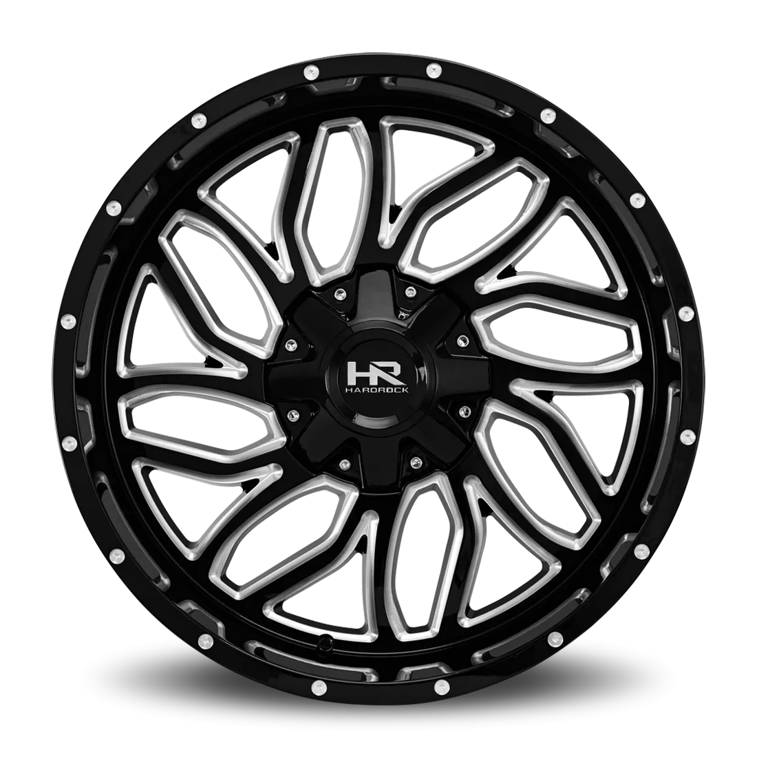 Hardrock Offroad Destroyer Aluminum Wheel 22x10 8x165.1 -25 125.2 Gloss Black Milled - H707-221081125GBM