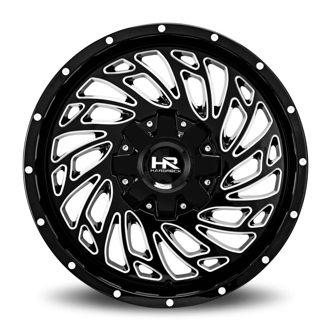 Hardrock Offroad Attack Aluminum Wheel 20x10 5x127/139.7 -19 87 Gloss Black Milled - H710-201052119GBM