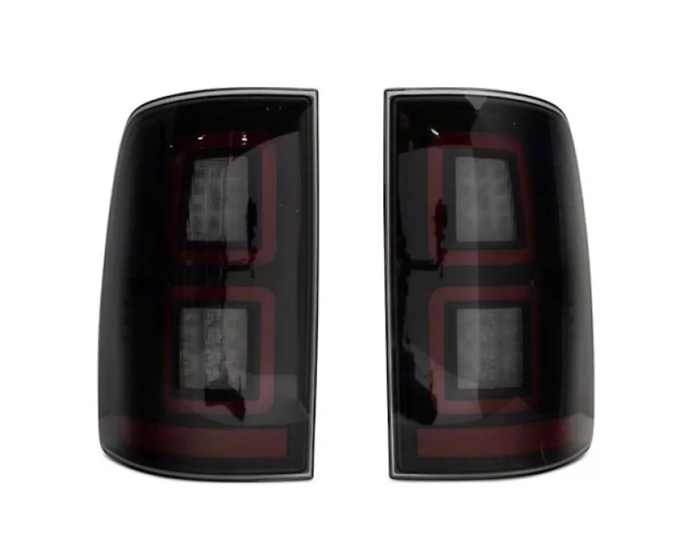 Raxiom LED Tail Lights w/ Factory Halogen Tail Lights, Black Housing & Smoked Lens RAM 1500 2009-2018 - R110172