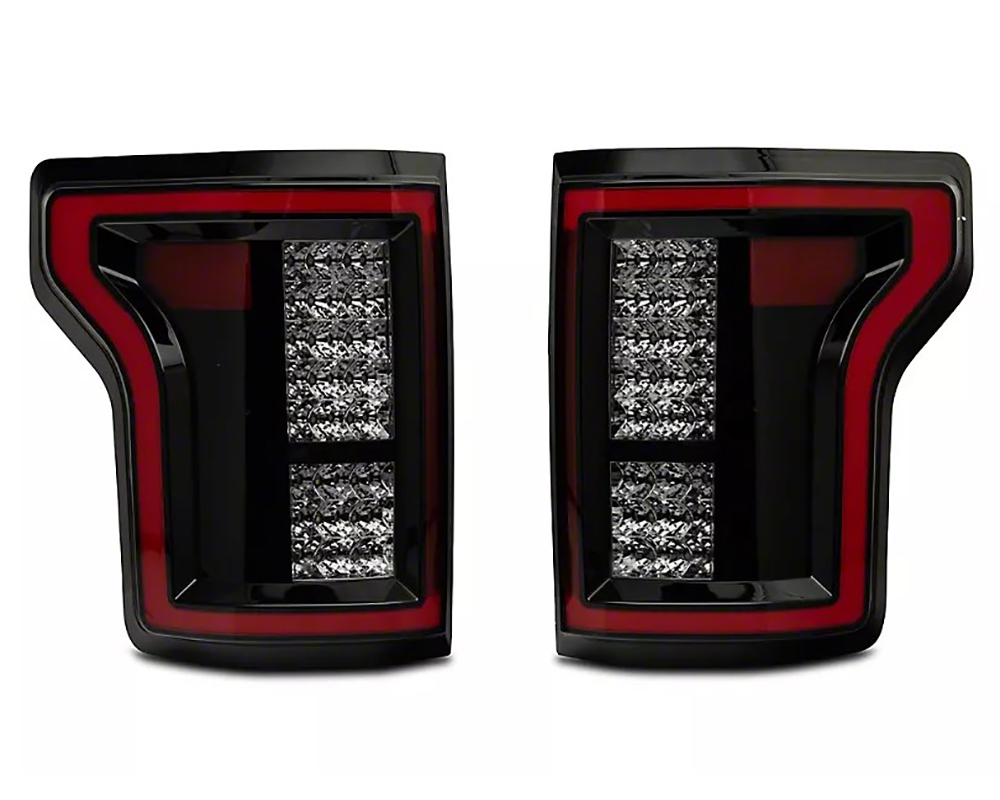 Raxiom Smoked Lens Black Housing LED Tail Lights Ford F-150 w/ Factory Halogen Non-BLIS Tail Lights 2015-2017 - T542881