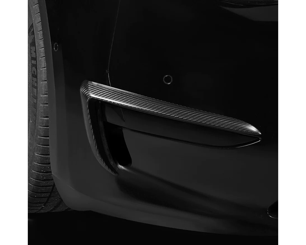 Carbonati Glossy Black Real Molded Dry Carbon Fiber Fog Light Trim Frame Eyelid Tesla Model Y 2020+ - 930001