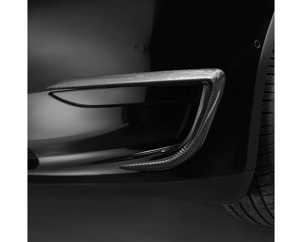 Carbonati Glossy Black Real Molded Dry Carbon Fiber Fog Light Eyelid Tesla Model Y 2020+ - 930005
