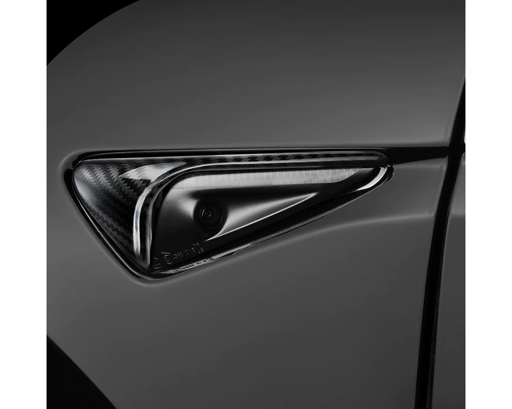 Carbonati Glossy Black Real Molded Dry Carbon Fiber Side Camres Overlay Tesla Model 3 | Model Y 2017+ - 930013