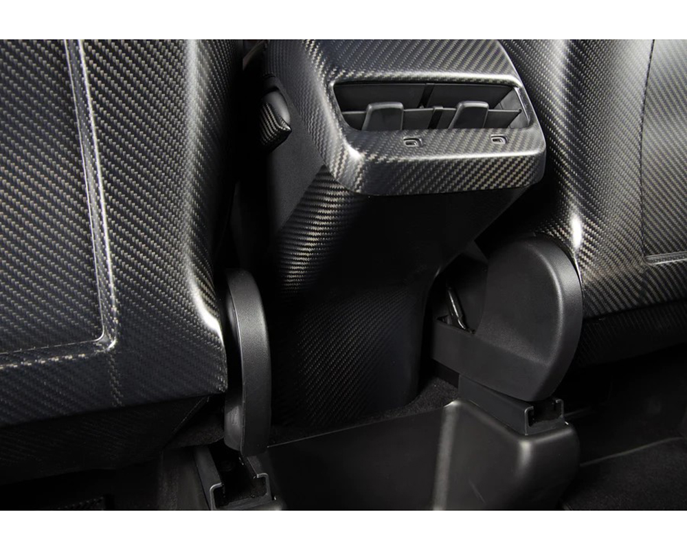 Carbonati Glossy Black Real Molded Dry Carbon Fiber Backseat Centre Console Base Cap Tesla Model 3 | Model Y 2017+ - 930025