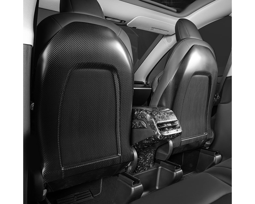 Carbonati Matte Black Real Molded Dry Carbon Fiber Seat Back Replacement Cover Tesla Model 3 | Model Y 2017+ - 930086