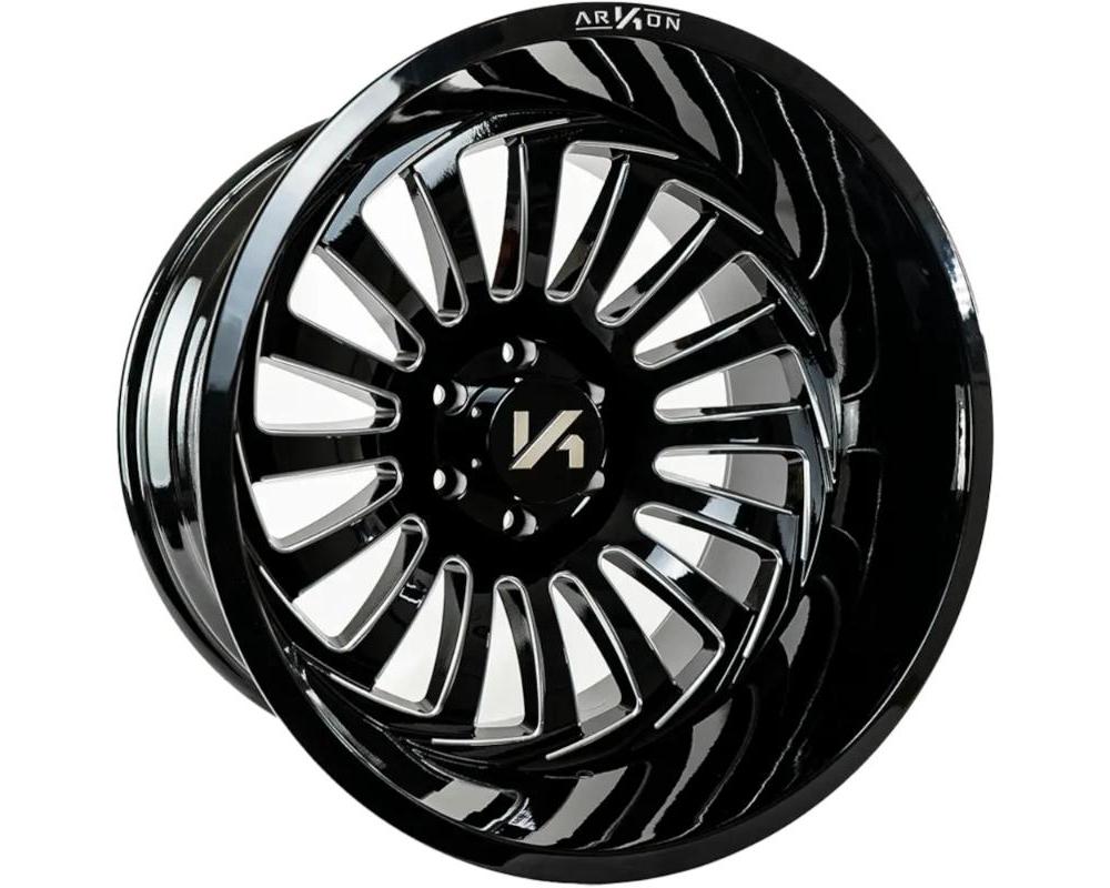 Arkon Off-Road Alexander Wheel 22x14 8x6.5 -81 Left Directional Gloss Black w/ Milled Edges - K12122408243L