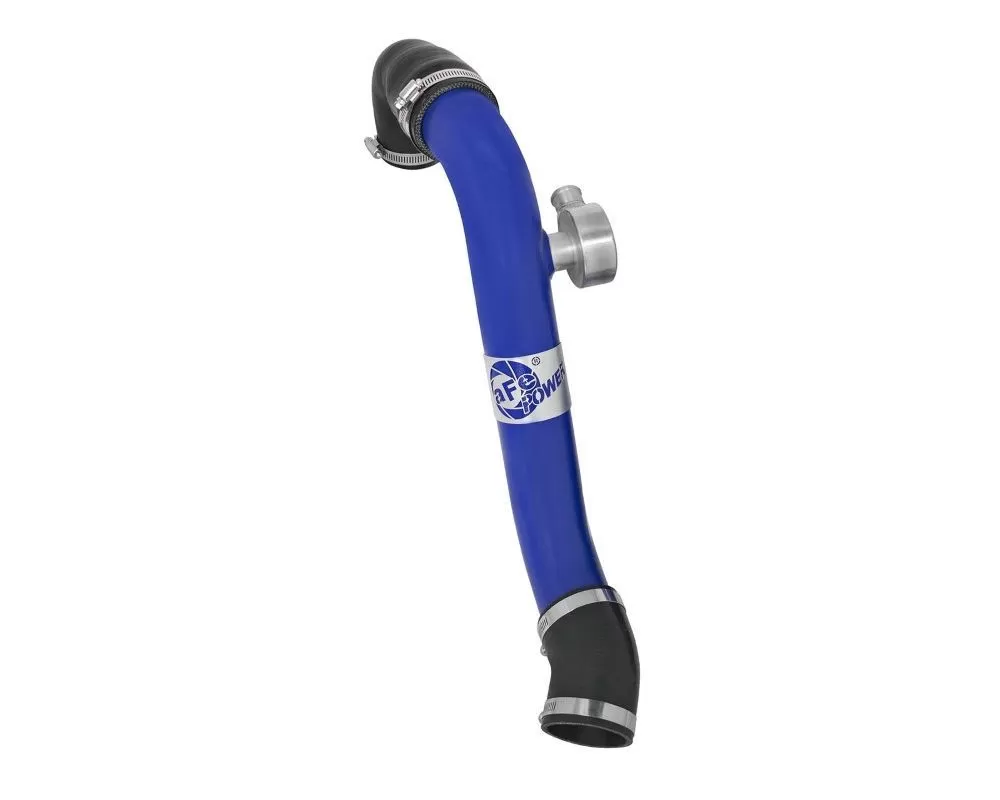 aFe POWER Bladerunner 2.5" Aluminum Hot Charge Pipe (Blue) Ford Mustang EcoBoost L4 2.3L 2015-2022 - 46-20258-L