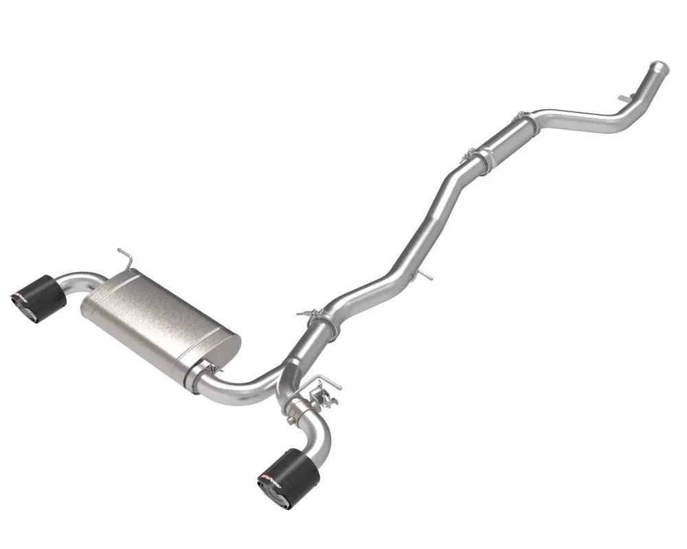 Takeda 2-1/2" - 3" 304 Stainless Catback Exhaust System w/ Carbon Fiber Tips Toyota GR Supra A90 2021-2023 - 49-36050-C