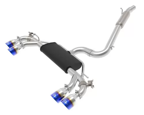 aFe POWER Mach Force- 3 - 2.5" 304 Stainless Steel Catback Exhaust System with Blue Flame Tips Volkswagen Golf R (MKVII) L4-2.0L (t) 2015-2019 - 49-36430-L