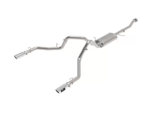 aFe POWER Vulcan Series 3-Inch Catback Exhaust System Rear Exit Polished Tip Ford F-150 2021-2023 - 49-33127-P