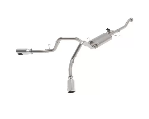 aFe POWER Gemini XV 3-Inch CatBack Exhaust System w/ Cut-Out Polished Tip Ford F-150 2021-2023 - 49-33129-P