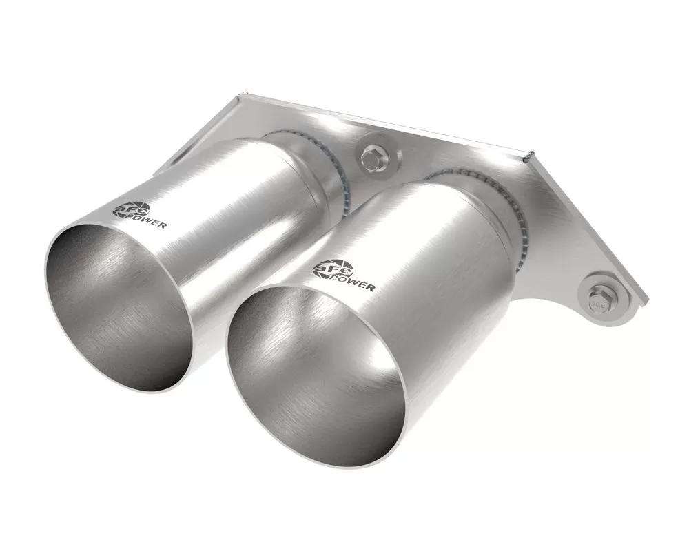 aFe POWER Mach Force-Xp 4" 304 Stainless Steel Bolt-On Exhaust Tips Brushed Finish Porsche 991 | 991.2 GT3 2014-2019 - 49C36435-H