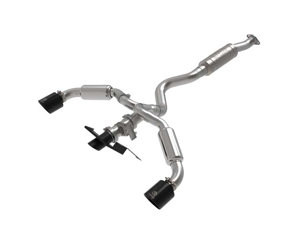 AFE Gemini XV Stainless Steel Catback Exhaust System w/Cut-Out Black Toyota GR Corolla 23-24 L3-1.6L (t) - 49-36067-B