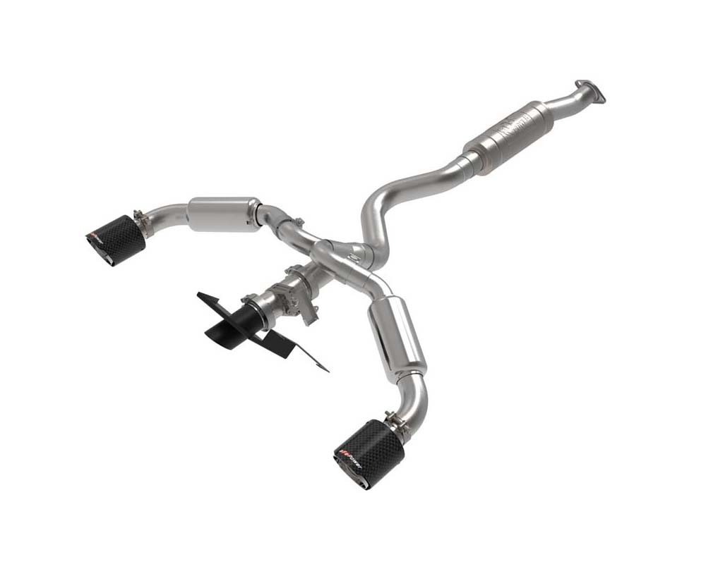 AFE Gemini XV Stainless Steel Catback Exhaust System w/Cut-Out Carbon Fiber Toyota GR Corolla 23-24 L3-1.6L (t) - 49-36067-C