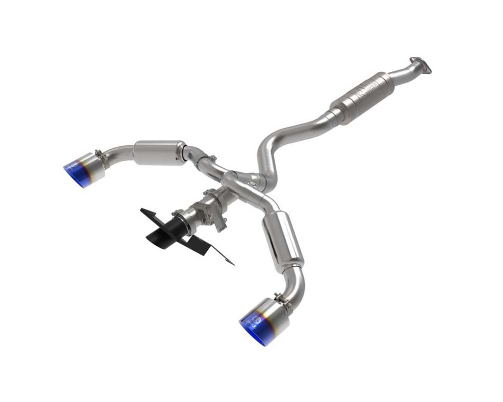 AFE Gemini XV Stainless Steel Catback Exhaust System w/Cut-Out Blue Flame Toyota GR Corolla 23-24 L3-1.6L (t) - 49-36067-L