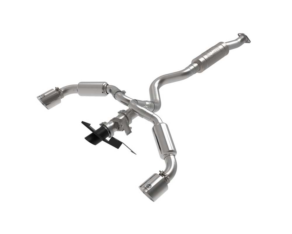AFE Gemini XV Stainless Steel Catback Exhaust System w/Cut-Out Polished Toyota GR Corolla 23-24 L3-1.6L (t) - 49-36067-P