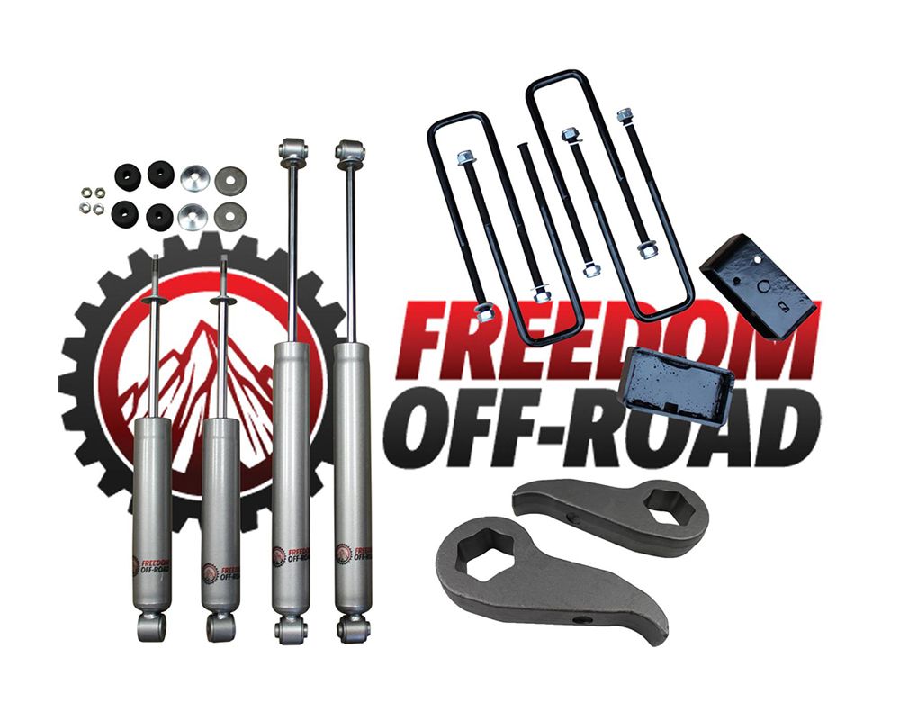 Freedom Off-Road 1 Inch-3 Inch Leveling Lift Kit w/ Shocks GM Silverado | Sierra 2500 HD | 3500 HD 2011-2019 - FO-G504-KIT