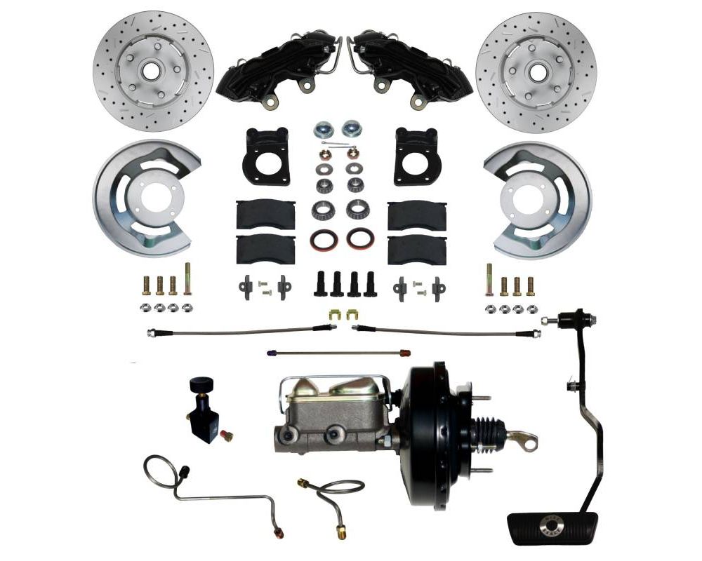 Leed Brakes Power Front Kit w/ Drilled Rotors & Black Poweder Coated Calipers Mercury Cougar 1970 - BFC0003-3405AX