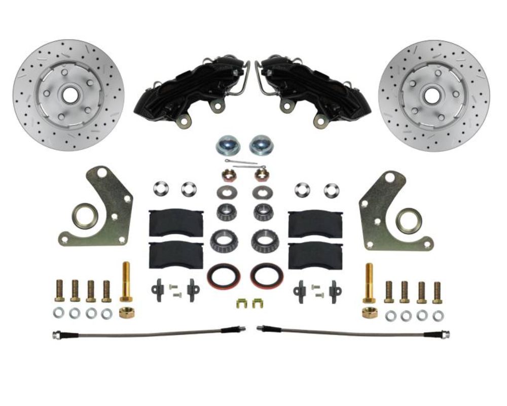 Leed Brakes Spindle Kit w/ Drilled Rotors & Black Powder Coated Calipers Chrysler Newport 1965-1972 - BFC2003SMX