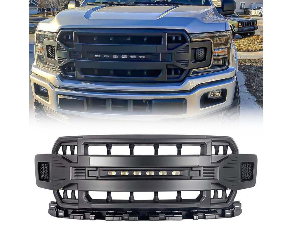 American Modified Armor Grille With LED Off-Road Lights Ford F-150 2021-2022 - AMFMAA00121