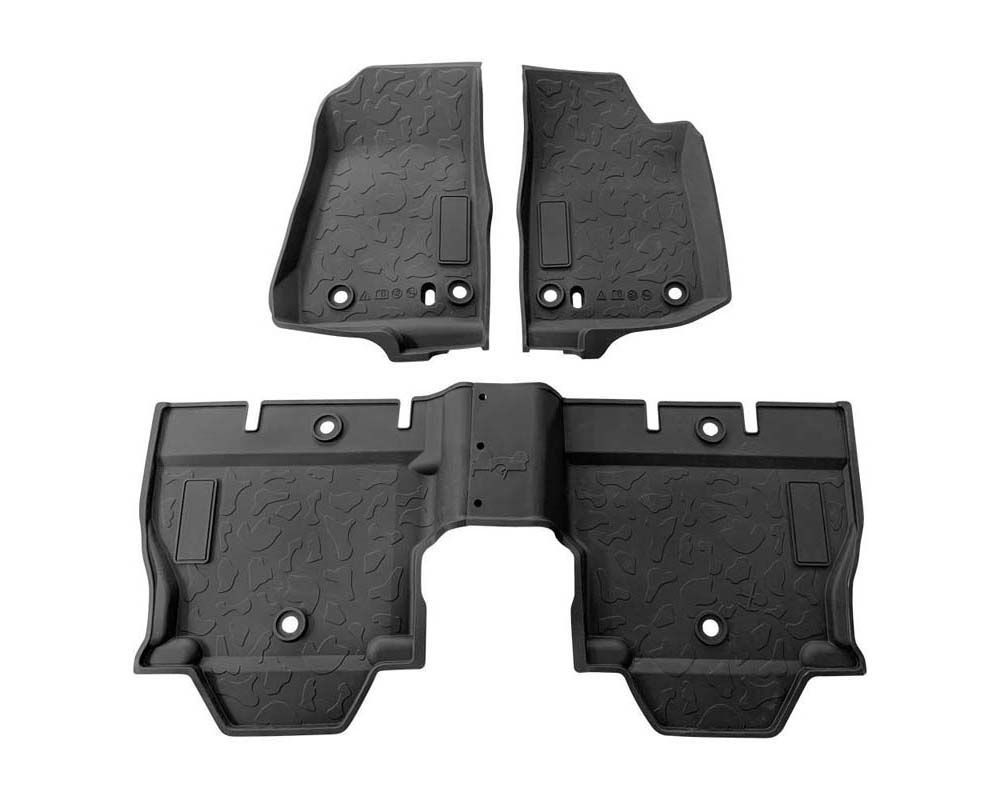 American Modified All-Weather Front and Rear Floor Mats Black Jeep Wrangler JL | Gladiator JT 2018-2022 - AMJPCA03101