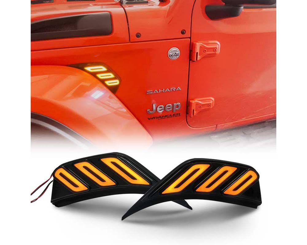 American Modified Front Fender Side Marker Lights With Turn Signal Jeep Wrangler JL | Gladiator JT 2018-2024 - AMJPCC00801